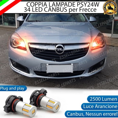 Coppia Frecce Anteriori PSY24W LED Canbus per Opel Insignia DAL 2014 IN POI CON FARI BIXENON
