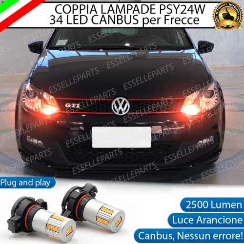 Coppia Frecce Anteriori PSY24W 34 LED Canbus per VW Polo 6R 6C1 Dal 2014 CON FARI BIXENON
