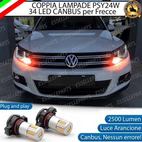 Coppia Frecce Anteriori PSY24W LED Canbus per VW Tiguan 5N DAL 2012 CON FARI BIXENON