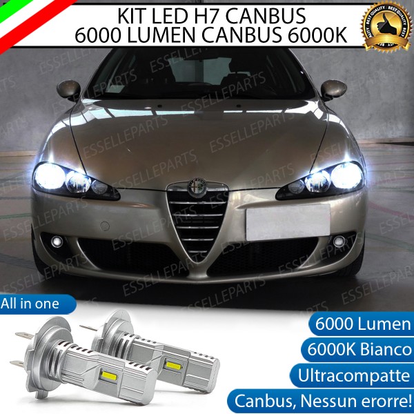 Kit Full LED coppia H7 6000 LUMEN Anabbaglianti per Alfa Romeo 147 Restyling