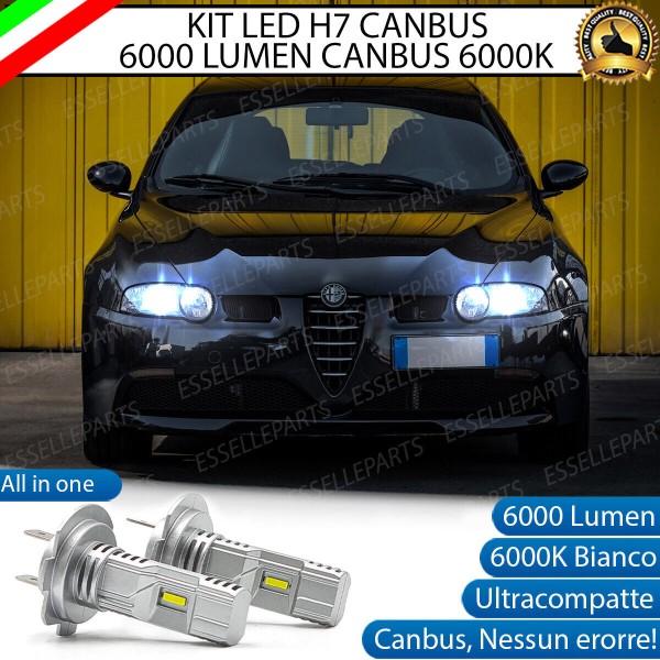 Kit Full LED coppia H7 6000 LUMEN Anabbaglianti Specifici per Alfa Romeo 147