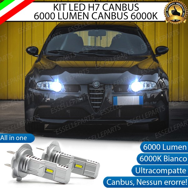 Kit Full LED coppia H7 6000 LUMEN Abbaglianti Specifici per Alfa Romeo 147