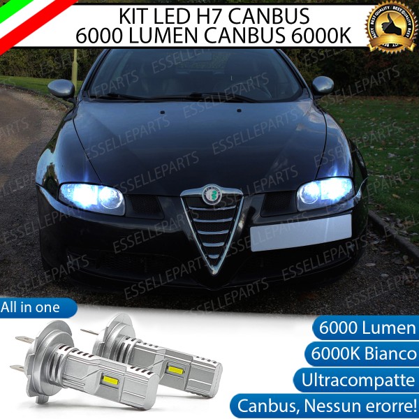 Kit Full LED coppia H7 6000 LUMEN Anabbaglianti Specifici per Alfa Romeo GT
