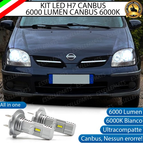 Kit Full LED H7 6000 LUMEN Anabbaglianti Specifici per Nissan Almera Tino