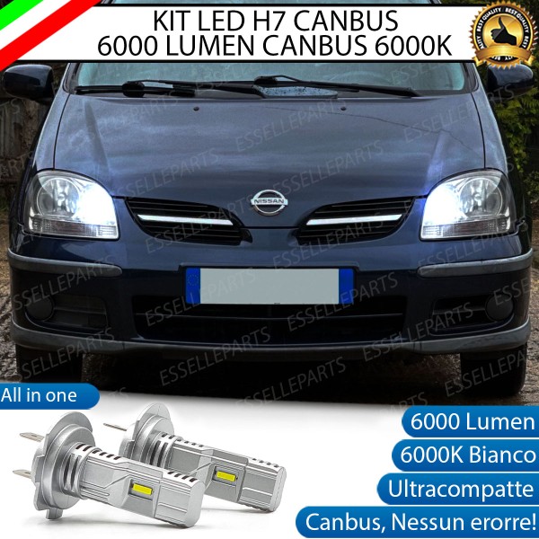 Kit Full LED H7 6000 LUMEN Abbaglianti Specifici per Nissan Almera Tino