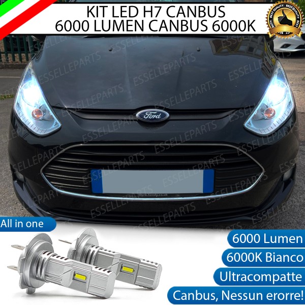 Kit Full LED H7 6000 LUMEN 6000K bianco Anabbaglianti Ford B-Max con fari a parabola
