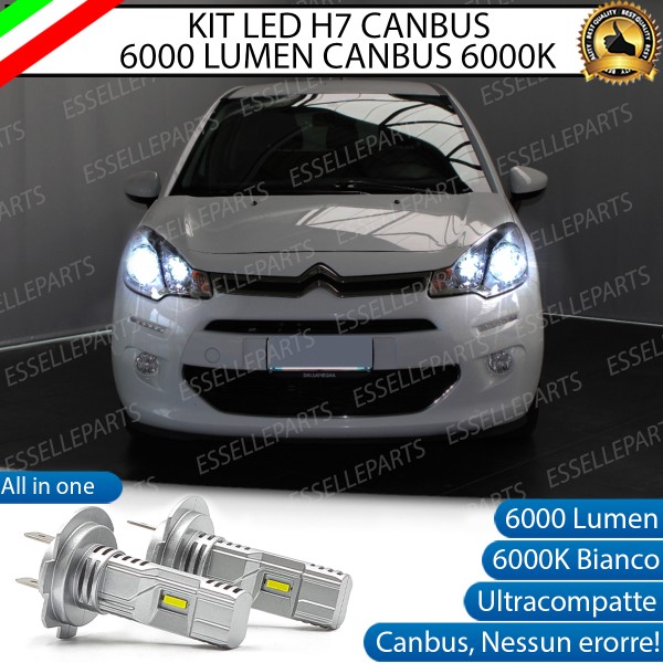 Kit Full LED coppia H7 6000 LUMEN Anabbaglianti Specifici per Citroen C3 II