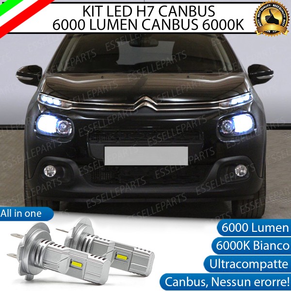 Kit Full LED coppia H7 6000 LUMEN Anabbaglianti Specifici per Citroen C3 III
