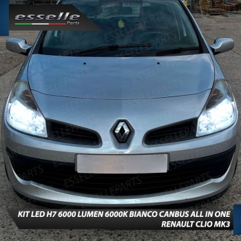 Kit Full LED H7 6000 Lumen 6000K Anabbaglianti Renault Clio 3 con fari a parabola
