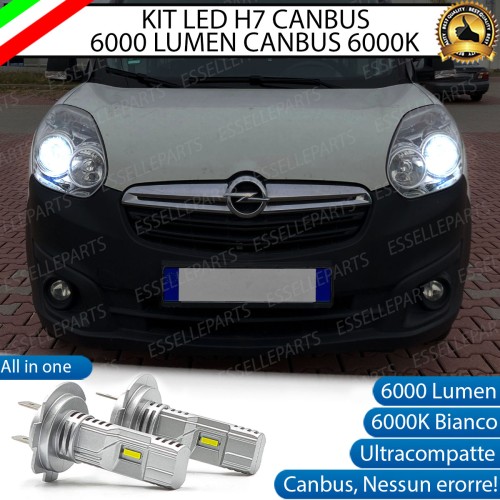 Kit Full LED coppia H7 6000 LUMEN Anabbaglianti Specifici per Opel Combo D