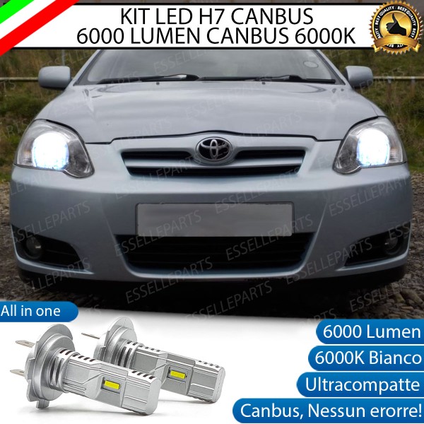 Kit Full LED coppia H7 6000 LUMEN Anabbaglianti Specifici per Toyota Corolla E120