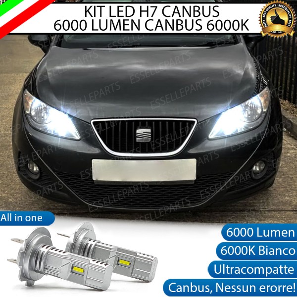 Kit Full LED H7 6000 Lumen 6000K AbbagliantiSeat Ibiza 6J con fari a parabola doppia