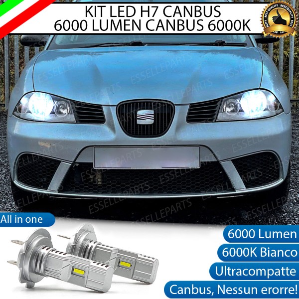 Kit Full LED H7 6000 Lumen 6000K Anabbaglianti Seat Ibiza 6L fari a parabola doppia