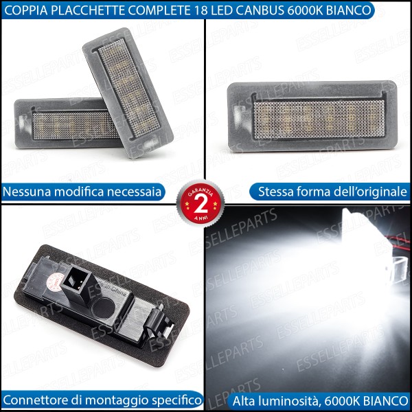 Placchette Luci targa 18 LED Canbus per Opel Combo D