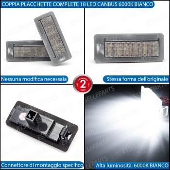 Placchette Luci targa 18 LED Canbus per Opel Combo D Placchette Luci targa 18 LED Canbus per Opel Combo D