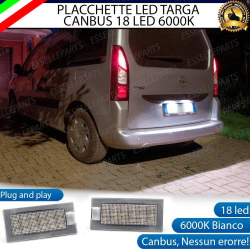 Placchette Luci targa 18 LED Canbus per Opel Combo D