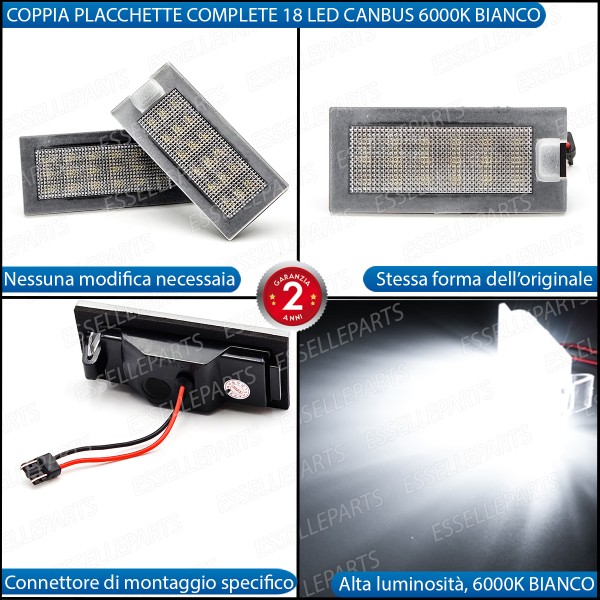 Placchette Luci targa 18 LED Canbus per Fiat Freemont