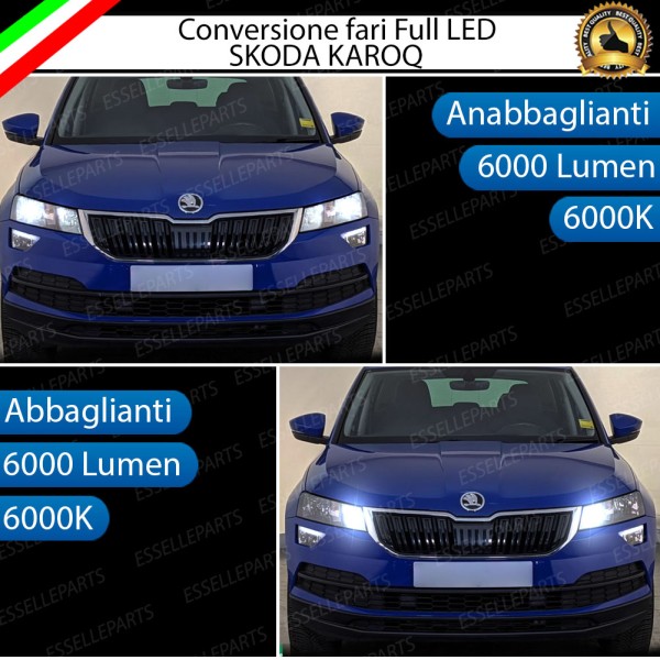 Conversione Fari Full Led H7 per Skoda Karoq 6000K Canbus