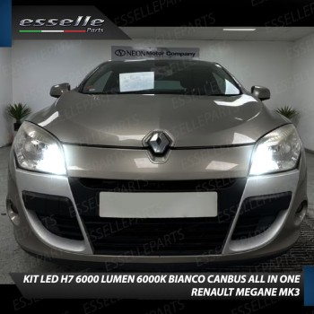 Kit Full LED H7 6000 Lumen 6000K bianco Abbaglianti Renault Megane 3 fari a parabola