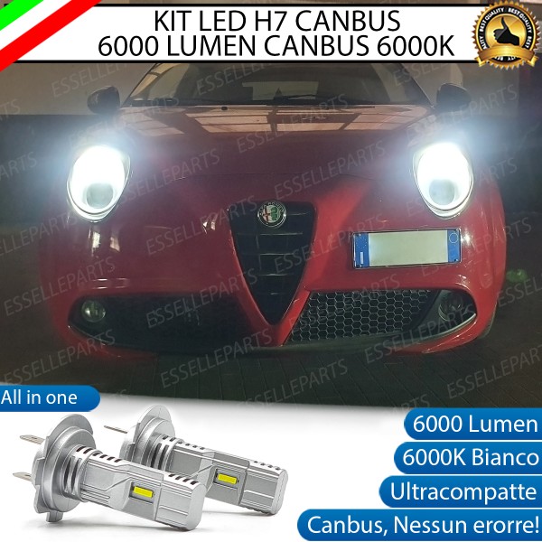 Kit Full LED coppia H7 6000 LUMEN Abbaglianti Specifici per Alfa Romeo Mito