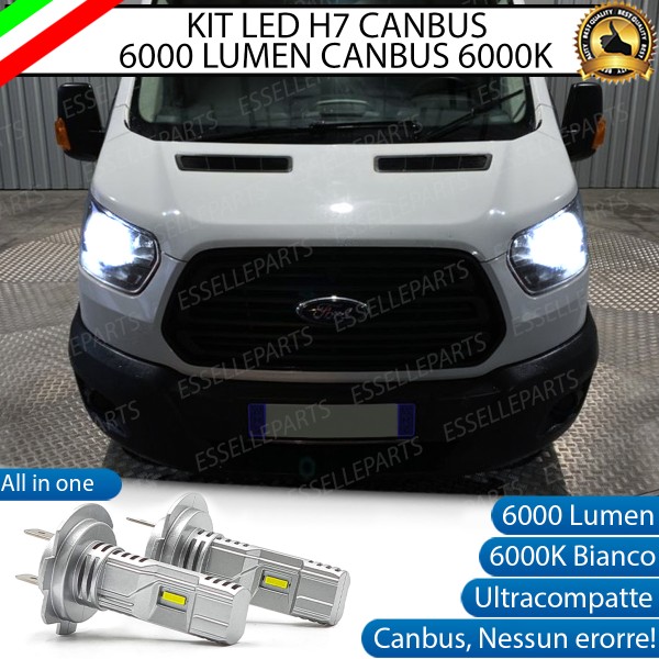 Kit Full LED coppia H7 6000 LUMEN Anabbaglianti Specifici per Ford Transit V
