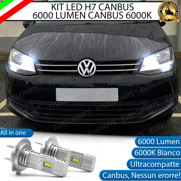 Kit Full LED H7 6000 LUMEN Abbaglianti Specifici per Volkswagen Sharan 7N