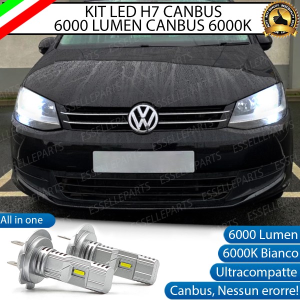Kit Full LED coppia H7 6000 LUMEN Anabbaglianti Specifici per Volkswagen Sharan 7N
