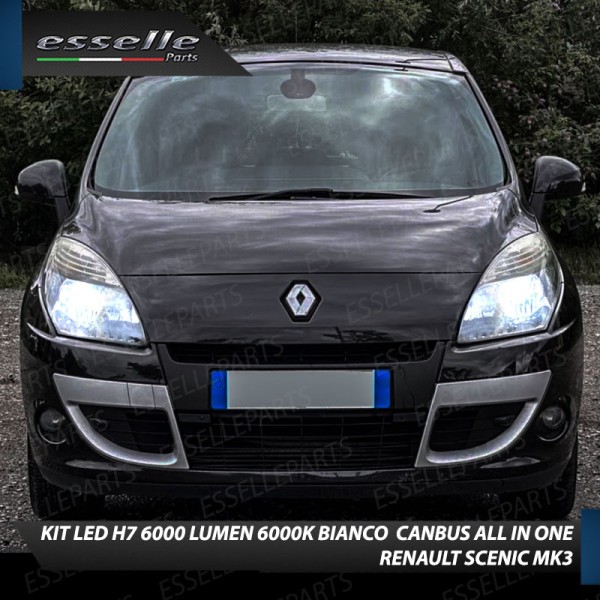 Kit Full LED H7 6000 Lumen 6000K Anabbaglianti Renault Scenic Xmod fari a parabola
