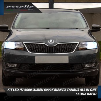 Kit Full LED coppia H7 6000 LUMEN Anabbaglianti Specifici per Skoda Rapid