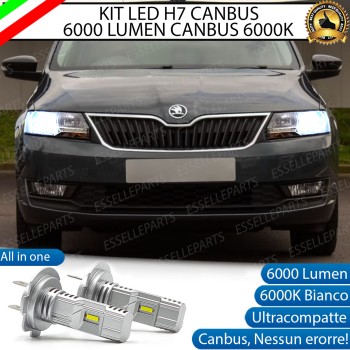Kit Full LED coppia H7 6000 LUMEN Anabbaglianti Specifici per Skoda Rapid