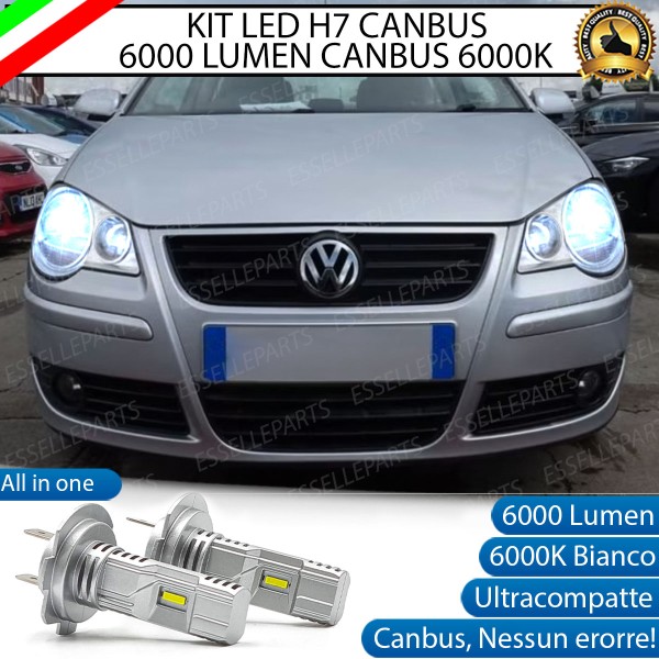 Kit Full LED H7 6000 Lumen 6000K Anabbaglianti VW Polo 9N Restyling Dal 2006