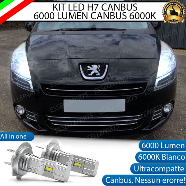 Kit Full LED H7 6000 Lumen 6000K bianco Abbaglianti Peugeot 5008 Restyling