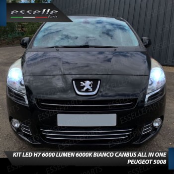 Kit Full LED H7 6000 Lumen 6000K bianco Anabbaglianti Peugeot 5008 Restyling