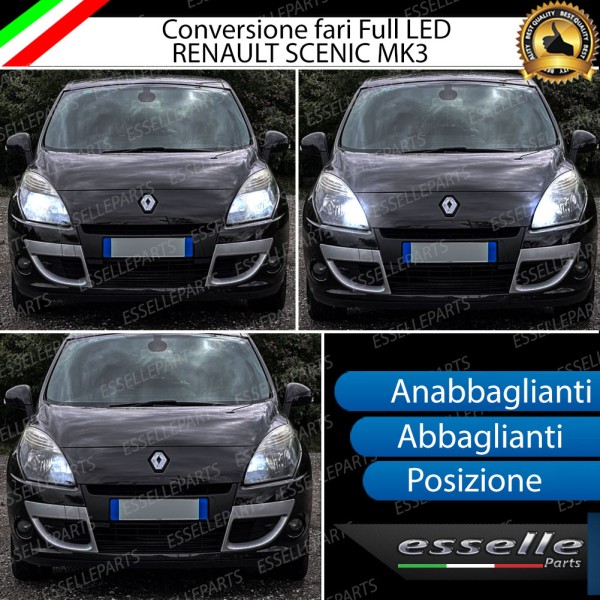 Conversione Fari Full LED 6000K bianco per RENAULT SCENIC 3 con fari a parabola