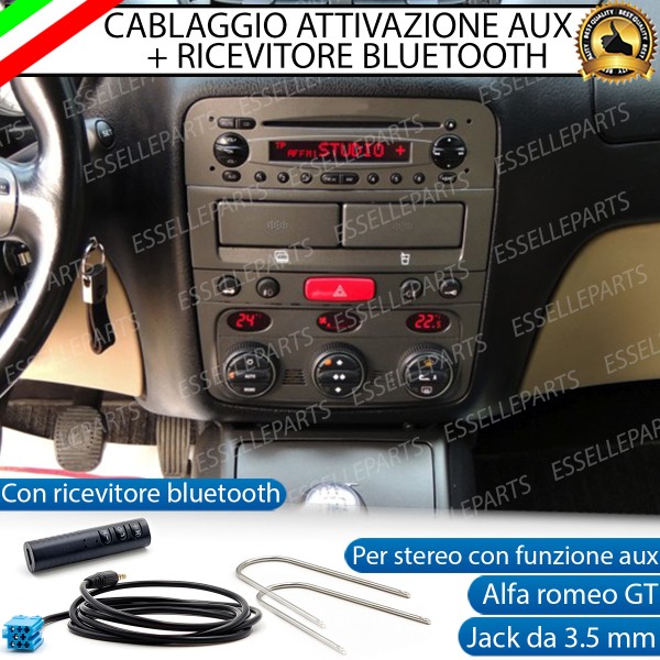 Cavo Aux + Bluetooth + Kit Smontaggio Stereo Specifico per Alfa Romeo GT Retrofit MP3