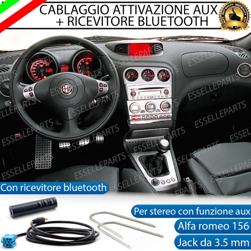 Cavo Aux + Bluetooth + Kit Smontaggio Stereo Alfa Romeo 156 Pre-Restyling Retrofit MP3