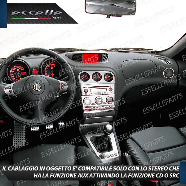 Cavo Aux + Bluetooth + Kit Smontaggio Stereo per Alfa Romeo 156 Restyling Retrofit MP3
