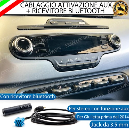 Cavo Aux + Bluetooth Stereo per Alfa Romeo Giulietta Fino al 2013 Retrofit MP3