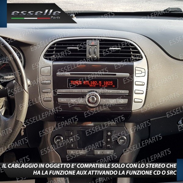 Cavo Aux + Bluetooth Stereo Specifico per Fiat Bravo II Retrofit MP3