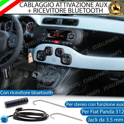 Cavo Attivazione Aux retrofit + Bluetooth Stereo per Fiat panda 3 CON RADIO CONTINENTAL E CD, SENZA USB E BLU&ME