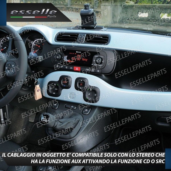 Cavo Attivazione Aux retrofit + Bluetooth Stereo per Fiat panda 3 CON RADIO CONTINENTAL E CD, SENZA USB E BLU&ME