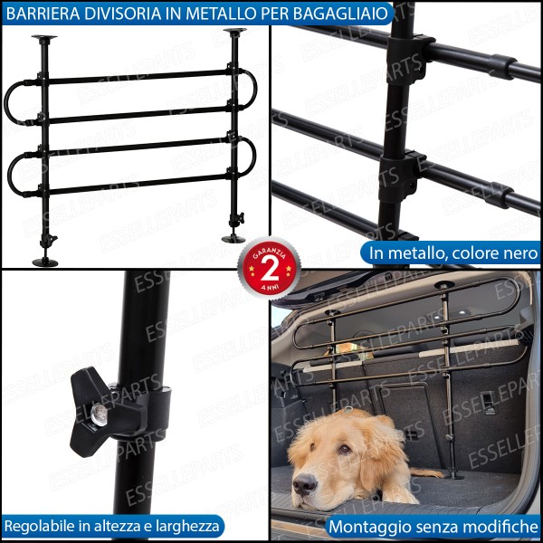 Griglia Divisoria Regolabile Bagagliaio Auto per Cani