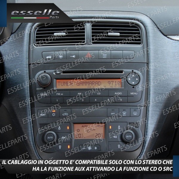 Cavo Aux + Bluetooth + Kit Smontaggio Stereo per Fiat Grande Punto Retrofit MP3