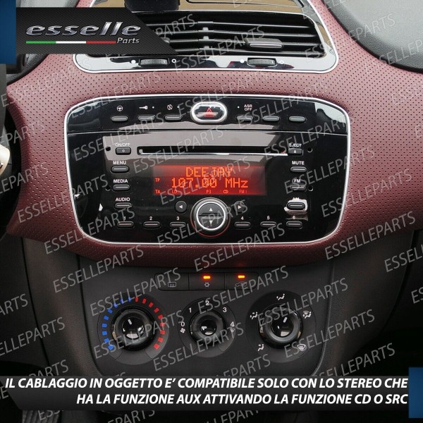 Cavo Attivazione Aux retrofit + Bluetooth Stereo per Fiat Punto Evo SENZA STEREO DELPHI