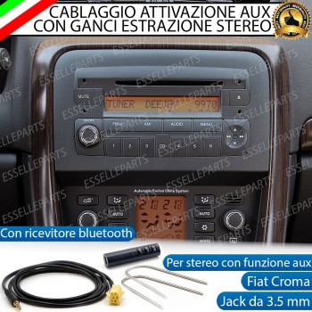 Cavo Aux + Bluetooth + Kit Smontaggio Stereo Specifico per Fiat Croma Retrofit MP3