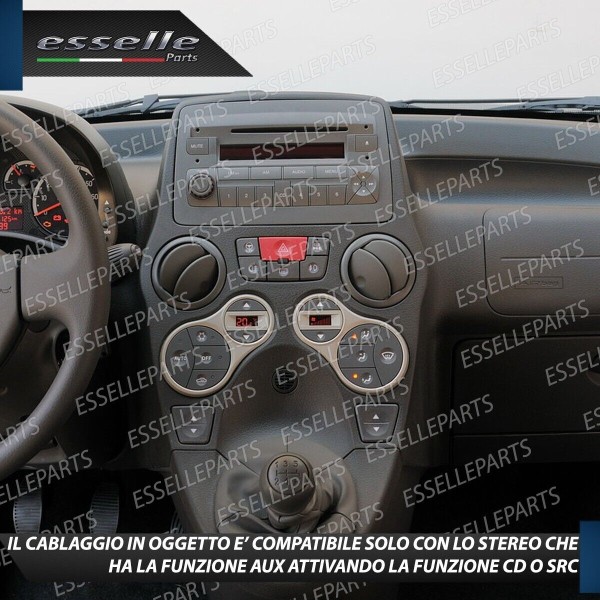 Cavo Aux + Bluetooth + Kit Smontaggio Stereo per Fiat Panda II 169 Retrofit MP3
