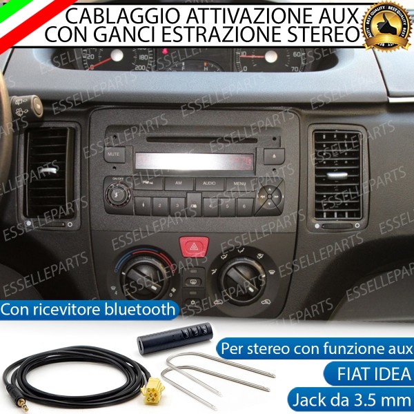 Cavo Aux + Bluetooth + Kit Smontaggio Stereo Specifico per Fiat Idea Retrofit MP3
