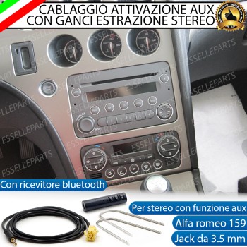Cavo Aux + Bluetooth + Kit Smontaggio Stereo per Alfa Romeo 159 Retrofit MP3