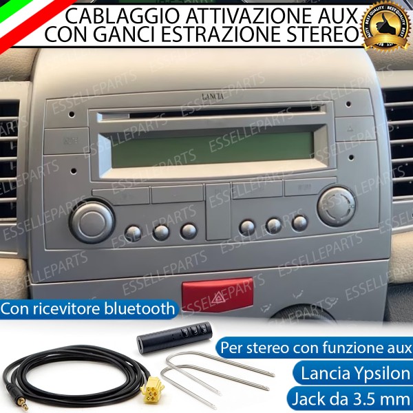 Cavo Aux + Bluetooth + Kit Smontaggio Stereo per Lancia Ypsilon Retrofit MP3