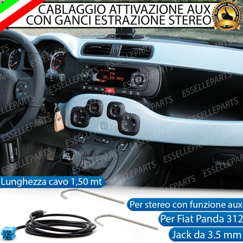 Cavo Attivazione Aux retrofit Stereo per Fiat Panda MK3 Cross CON RADIO CONTINENTAL E CD, SENZA USB E BLU&ME